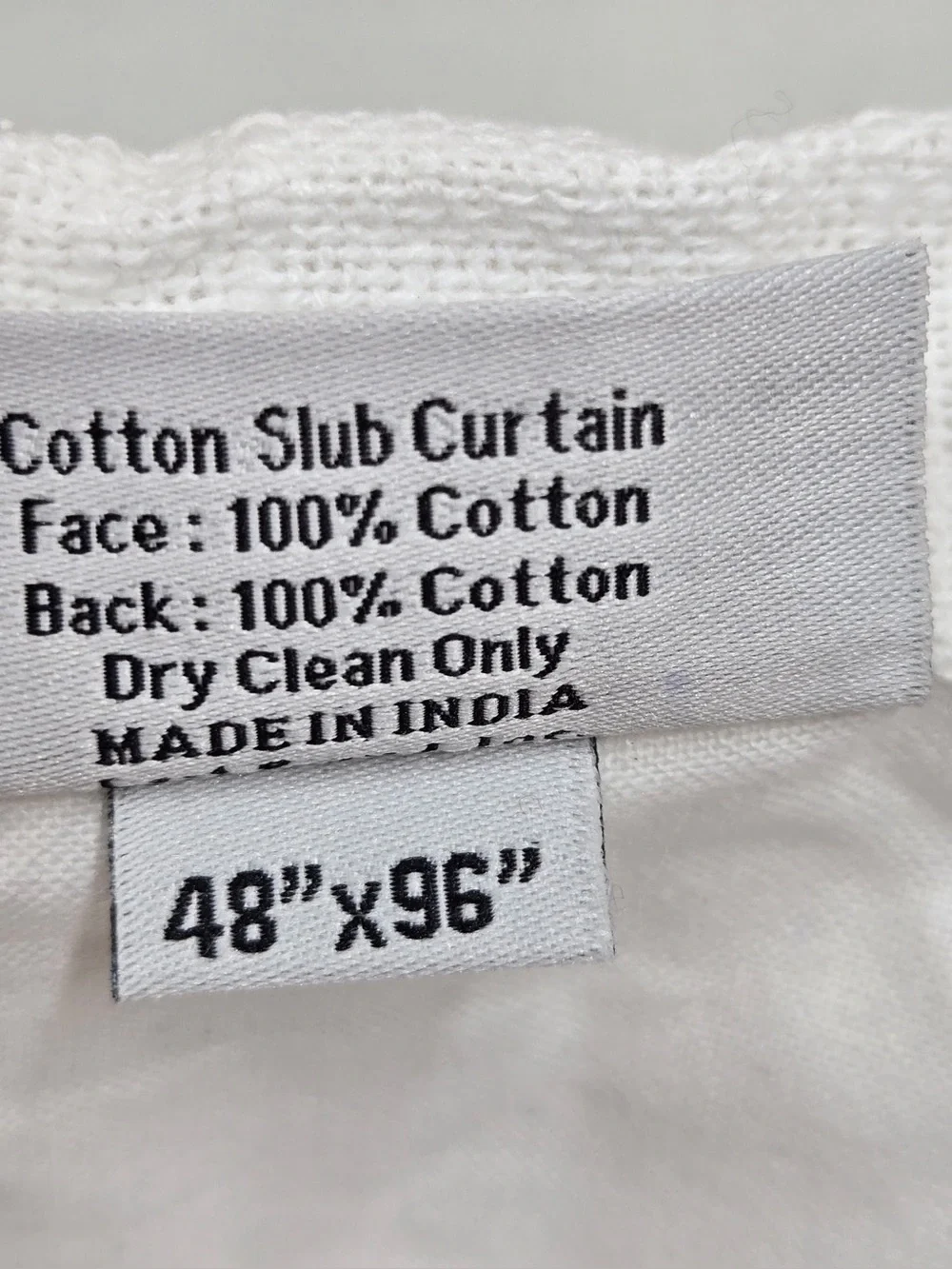 QUINCE Set Of 2 48x96 Cotton Slub Curtains White 0896
